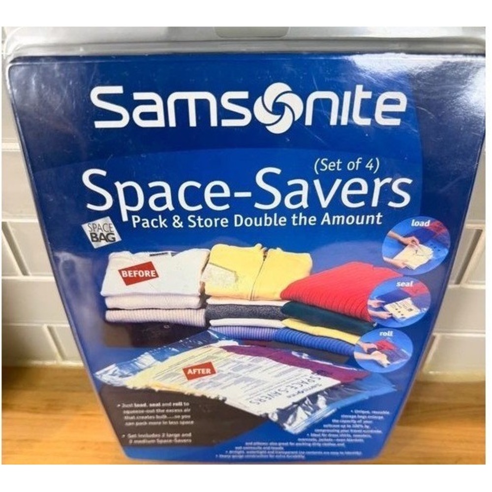 Samsonite Space-Savers Set of 4 Vacuum Compression Storage Bags Travel Organizer